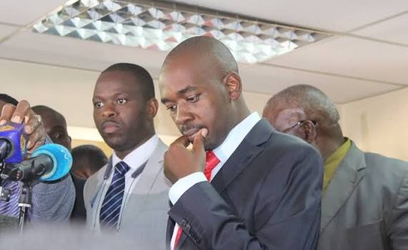 Nelson Chamisa speaking at a rally