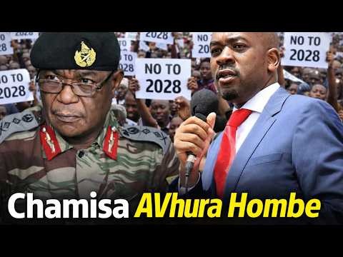 Nelson Chamisa speaking during a political event in Zimbabwe