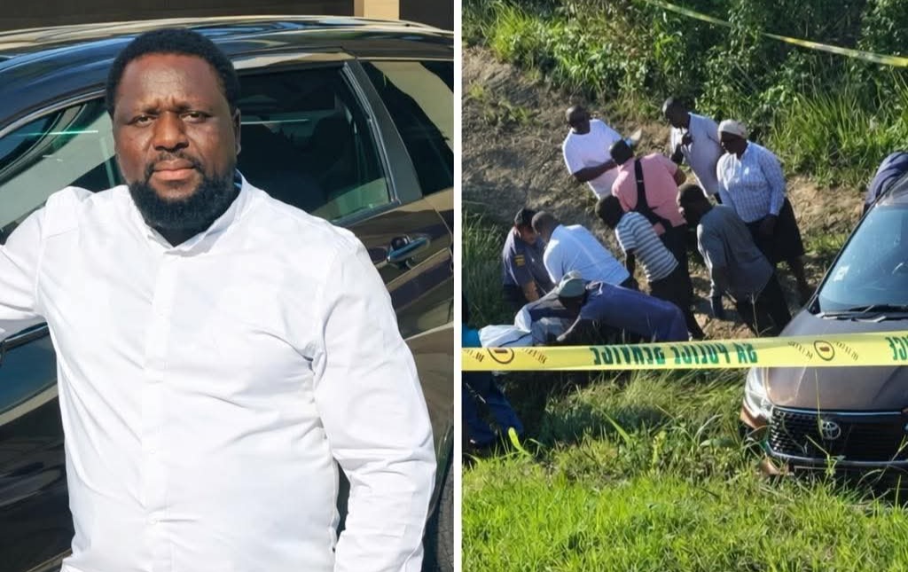 Police tape and a street scene in KwaZulu-Natal, South Africa