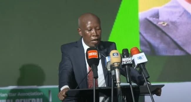 Julius Malema speaks at the Nigeria Bar Association conference in Enugu, calling for a borderless Africa with one presidency and currency.