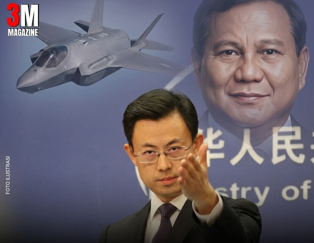 Indonesian and Chinese flags with an aircraft silhouette over Southeast Asia, highlighting overflight access controversy