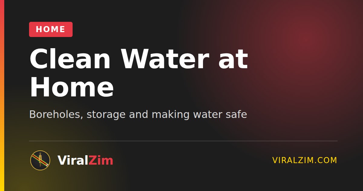 Clean Water at Home: Boreholes, Storage and Making Water Safe