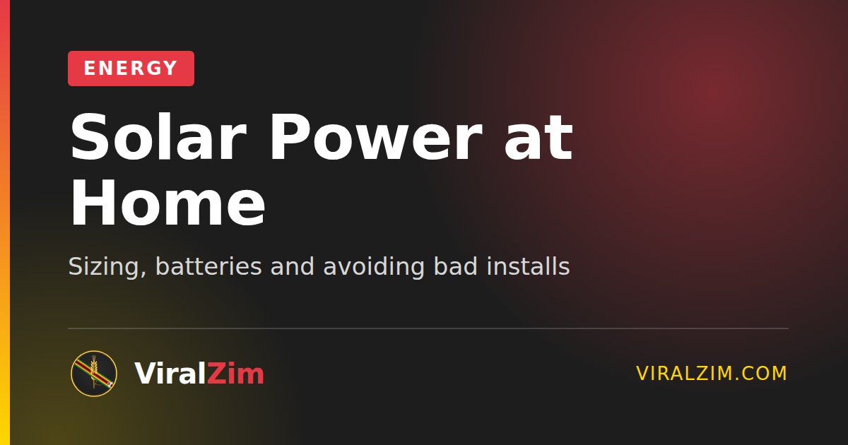 Solar Power for Homes in Zimbabwe: Sizing, Costs and Pitfalls