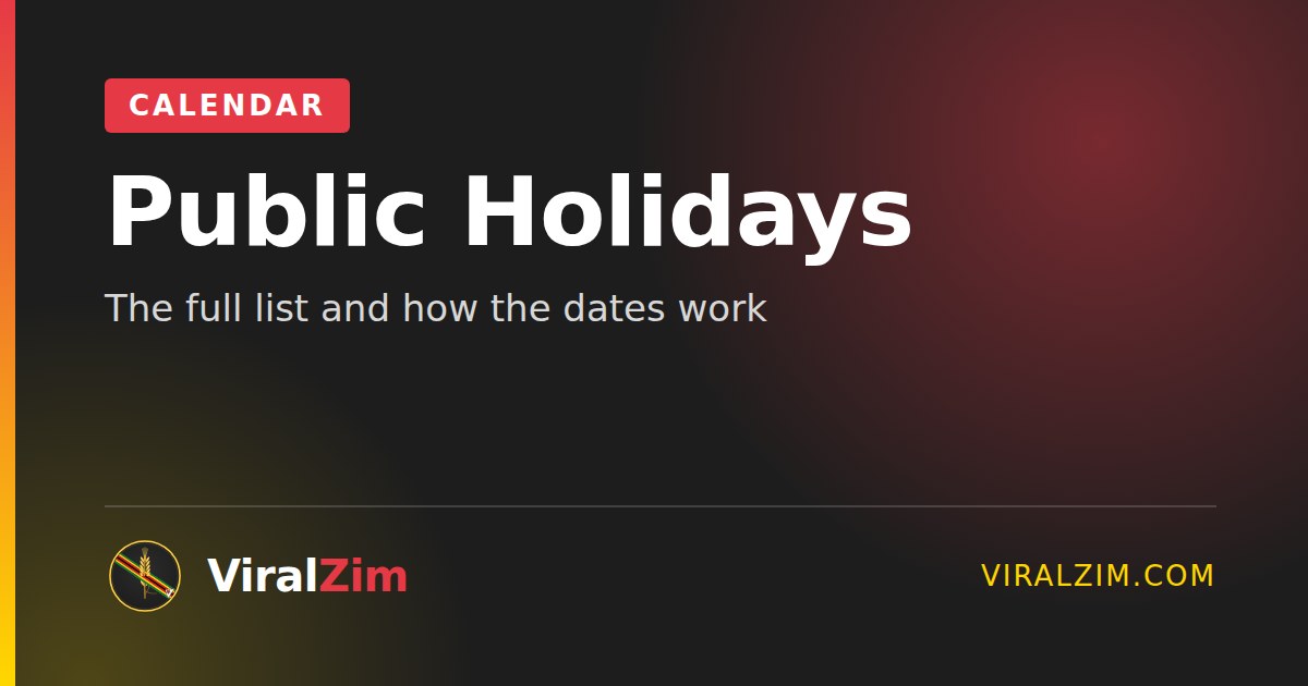 Zimbabwe Public Holidays: The Full List and How the Dates Work